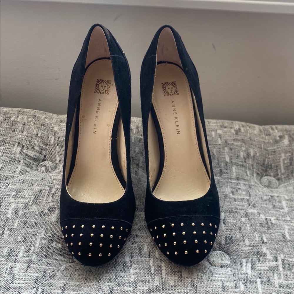 Anne Klein Black Heels with Gold Accents